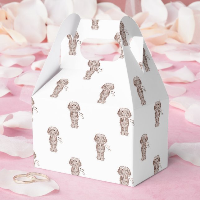 Cute Long-parad Dachshund Sause Hund Presentaskar (Bröllop)