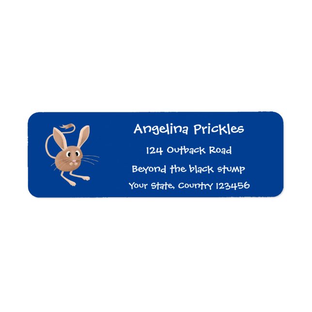 Cute Long-Rajboa tecknad illustration Returadress Etikett (Framsidan)