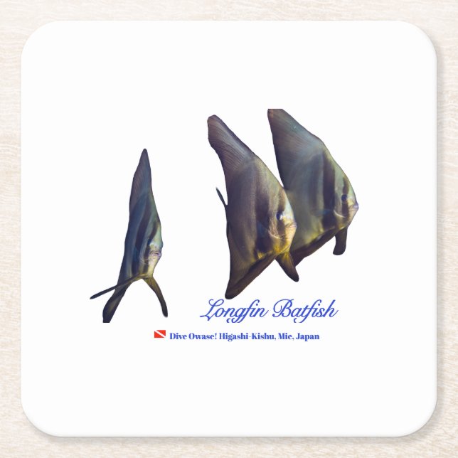 Cute Longfin Batfish Underlägg Papper Kvadrat (Framsidan)
