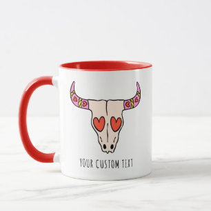 Cute Longhorn Skull Personlig Alla hjärtans dag Mugg