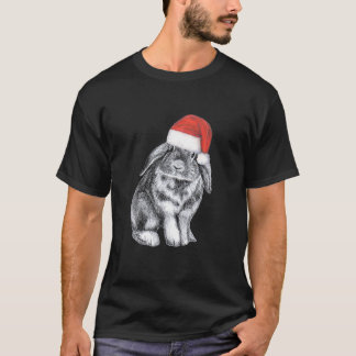 Cute Lop Earny Rabbit i jultomten T Shirt