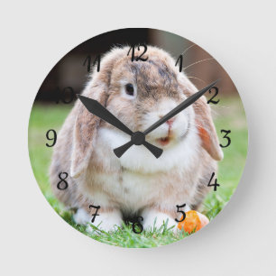 Cute lop-Ekanin Rund Klocka