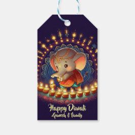 Cute Lord Ganesh Diwali Presentetikett
