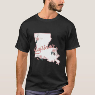 Cute Louisiana-staten Blommigt Ro T Shirt