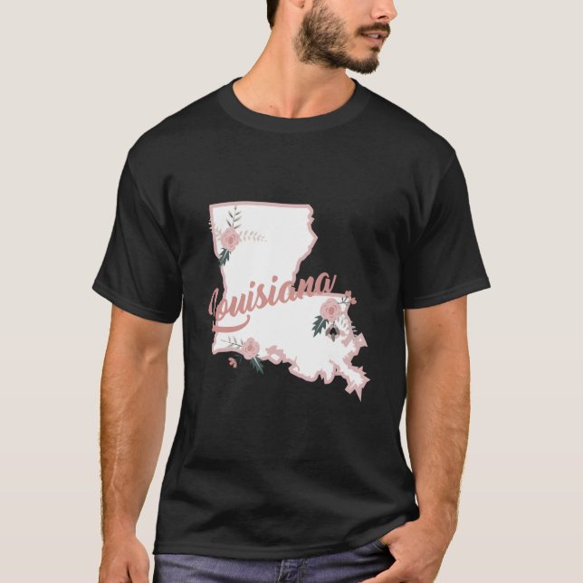 Cute Louisiana-staten Blommigt Ro T Shirt (Framsida)