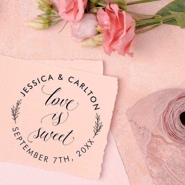 Cute Löv Kärlek är sötat runt Bröllop Tack Självfärgande Stämpel (Skapare uppladdad)