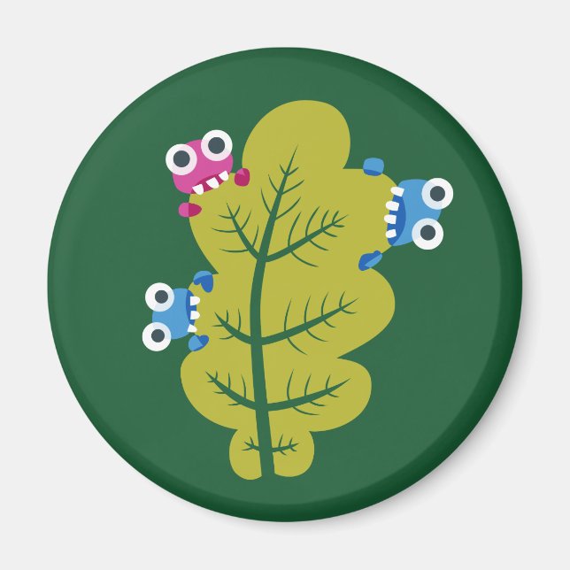 Cute Löv som äts av Tecknad Kryp Kids Magnet (Framsidan)