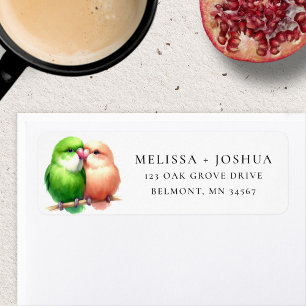 Cute Love Bird Pair Return-adressetikett Returadress Etikett
