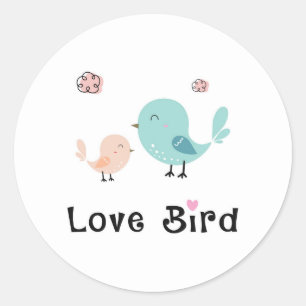 Cute Love Bird Runt Klistermärke