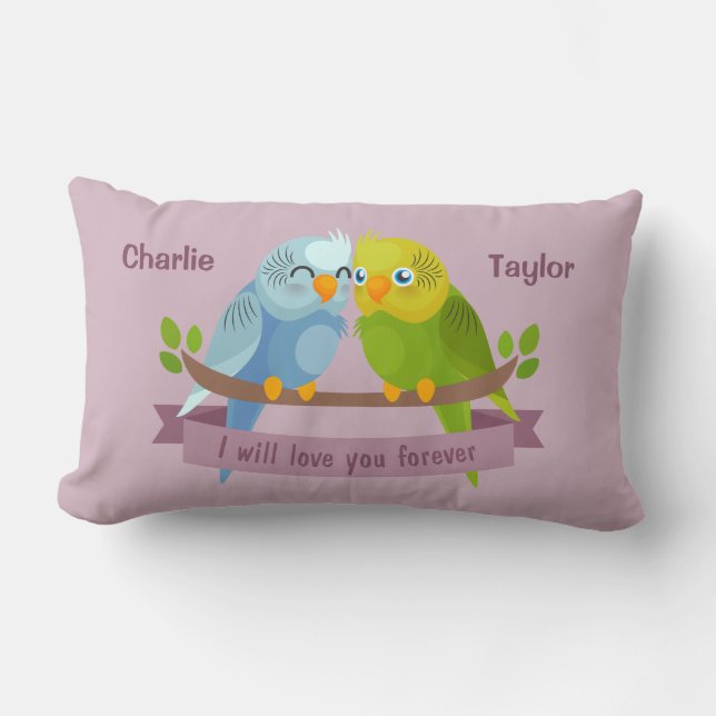 Cute Love birds-användarnamn dekorativ kudde (Framsida)