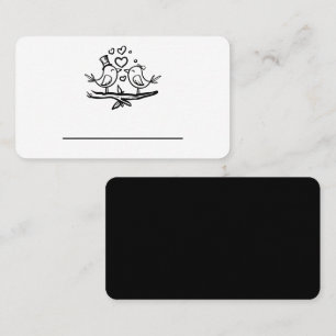 Cute Love birds Black White Lovebird Bröllop Placeringskort