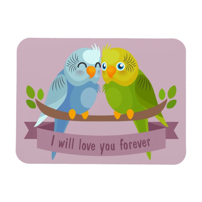 Cute Love birds magnet (Horisontell)