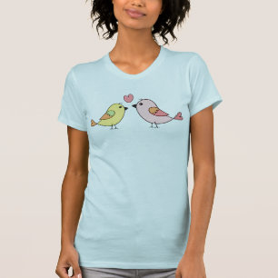 Cute Love birds Pastel Illustration T Shirt