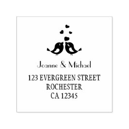 Cute Love birds personligt bröllp selfining frimär Självfärgande Stämpel