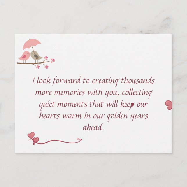 Cute Love Birds Postcard | Shared Future & Growth  Vykort (Framsida)