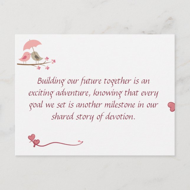 Cute Love Birds Postcard | Shared Future & Growth  Vykort (Framsida)