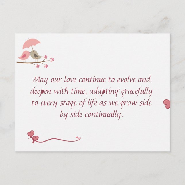 Cute Love Birds Postcard | Shared Future & Growth  Vykort (Framsida)
