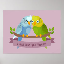 Cute Love birds poster