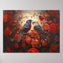 Cute Love birds Poster