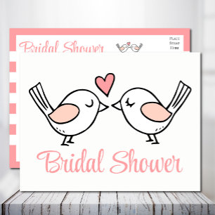 Cute Love birds Rosa Lovebird Möhippa Inbjudan Vykort