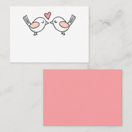 Cute Love birds Rosa White Lovebird Bröllop Pla Placeringskort