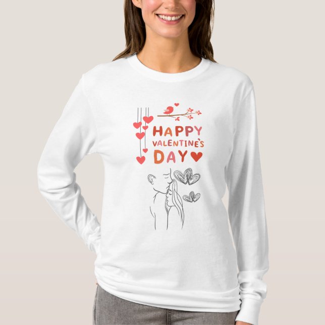 Cute Love Couple  T Shirt (Framsida)