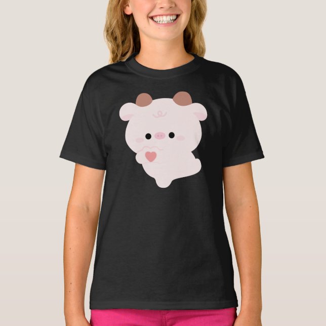 Cute Love Cow T Shirt (Framsida)