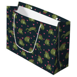 Cute Love Frogs Large Gift Bag