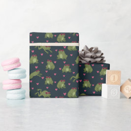 Cute Love Frogs Wrapping Paper Roll Presentpapper