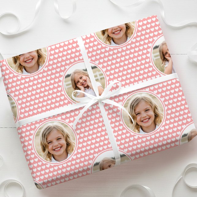 Cute Love Heart 2 Photo Pretty Apricot Pink Presentpapper (Skapare uppladdad)