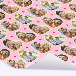 Cute Love Heart 4 Photo Elegant Pink Pattern Presentpapper