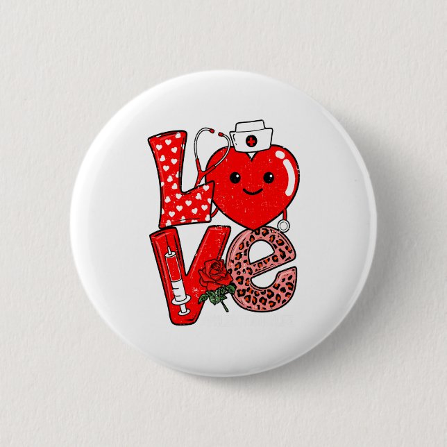 Cute Love Heart Stethoscope Phlebotomist Life Vale Knapp (Framsida)