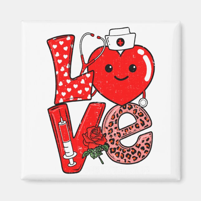 Cute Love Heart Stethoscope Phlebotomist Life Vale Magnet (Framsidan)