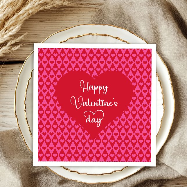 Cute Love Hearts Valentine’s Day Napkins Pappersservett (Cute Love Hearts Valentine’s Day Napkins)