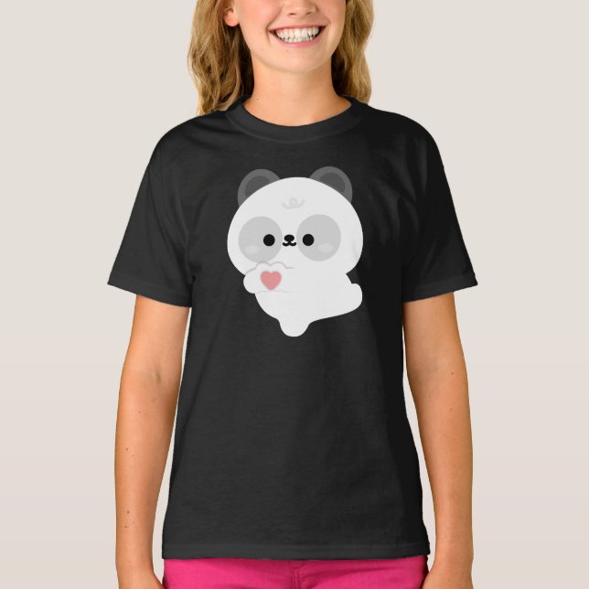 Cute Love Panda T Shirt (Framsida)