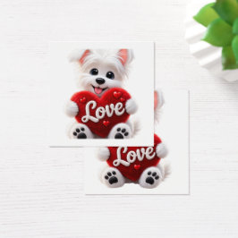 Cute Love Puppy Baby Desig Fyrkantigt Visitkort