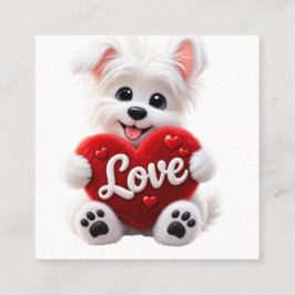 Cute Love Puppy Baby Desig Fyrkantigt Visitkort