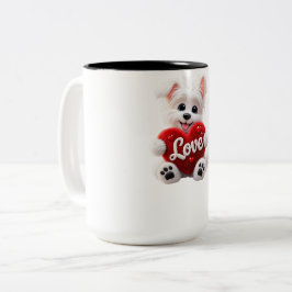 Cute Love Puppy Baby Desig Två-Tonad Mugg