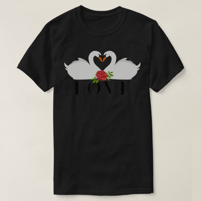 Cute LOVE Swan Valentine's  T Shirt (Design framsida)
