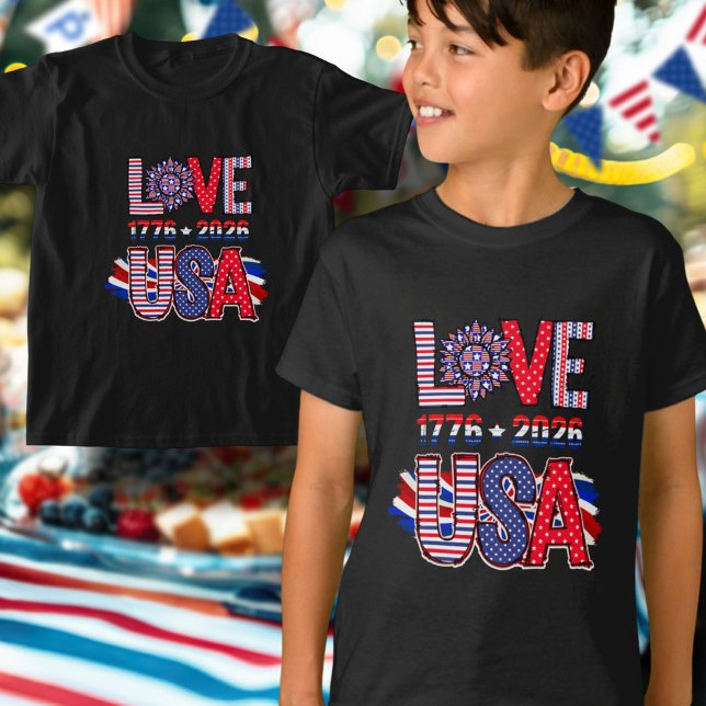 Cute Love USA 1776 to 2026 America 250 T Shirt (Skapare uppladdad)