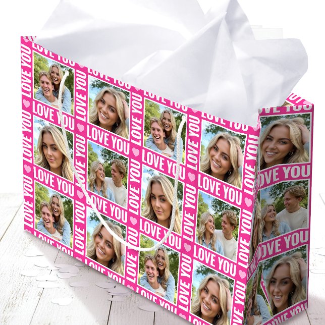 Cute Love You 4 Photo Collage Pink Heart Modern (Skapare uppladdad)