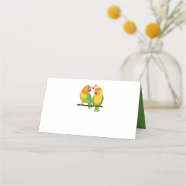Cute Lovebird Grönt Love birds Bröllop Placeringskort