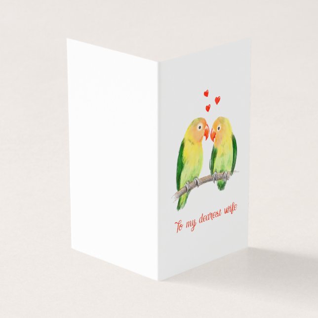 Cute lovebird kort (Utsida)