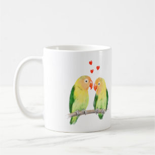 Cute lovebird med namn kaffemugg