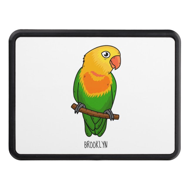 Cute lovebird tecknad parrot dragkroksskydd (Framsidan)