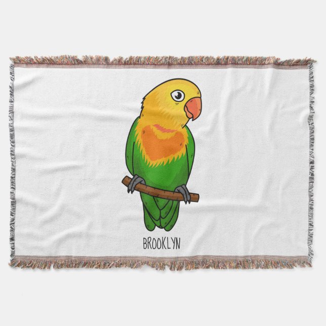 Cute lovebird tecknad parrot filt (Framsidan)
