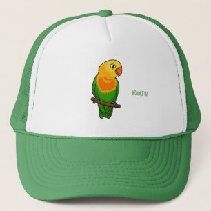 Cute lovebird tecknad parrot keps