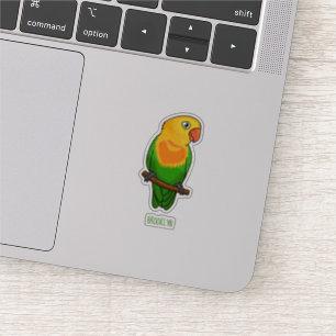 Cute lovebird tecknad parrot klistermärken