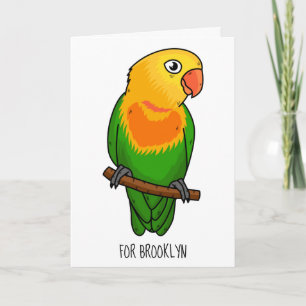 Cute lovebird tecknad parrot kort