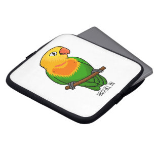 Cute lovebird tecknad parrot laptop fodral